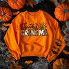 Personalized Spooky Mama Grandma Pumpkin Bat Design Crewneck Sweatshirt with 1-8 Names Halloween Costume Gift for Women